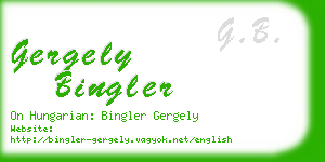 gergely bingler business card